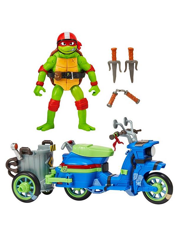 Image 3 of 6 of Teenage Mutant Ninja Turtles Movie Drive N Kick Cycle W/Sidecar And Figure