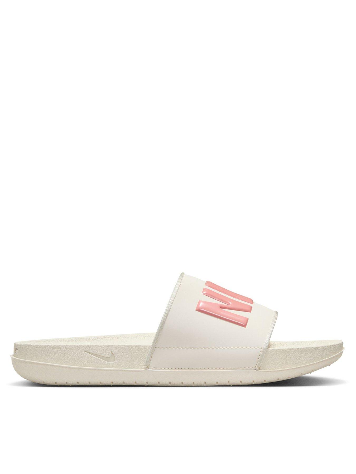 Pink sliders outlet nike