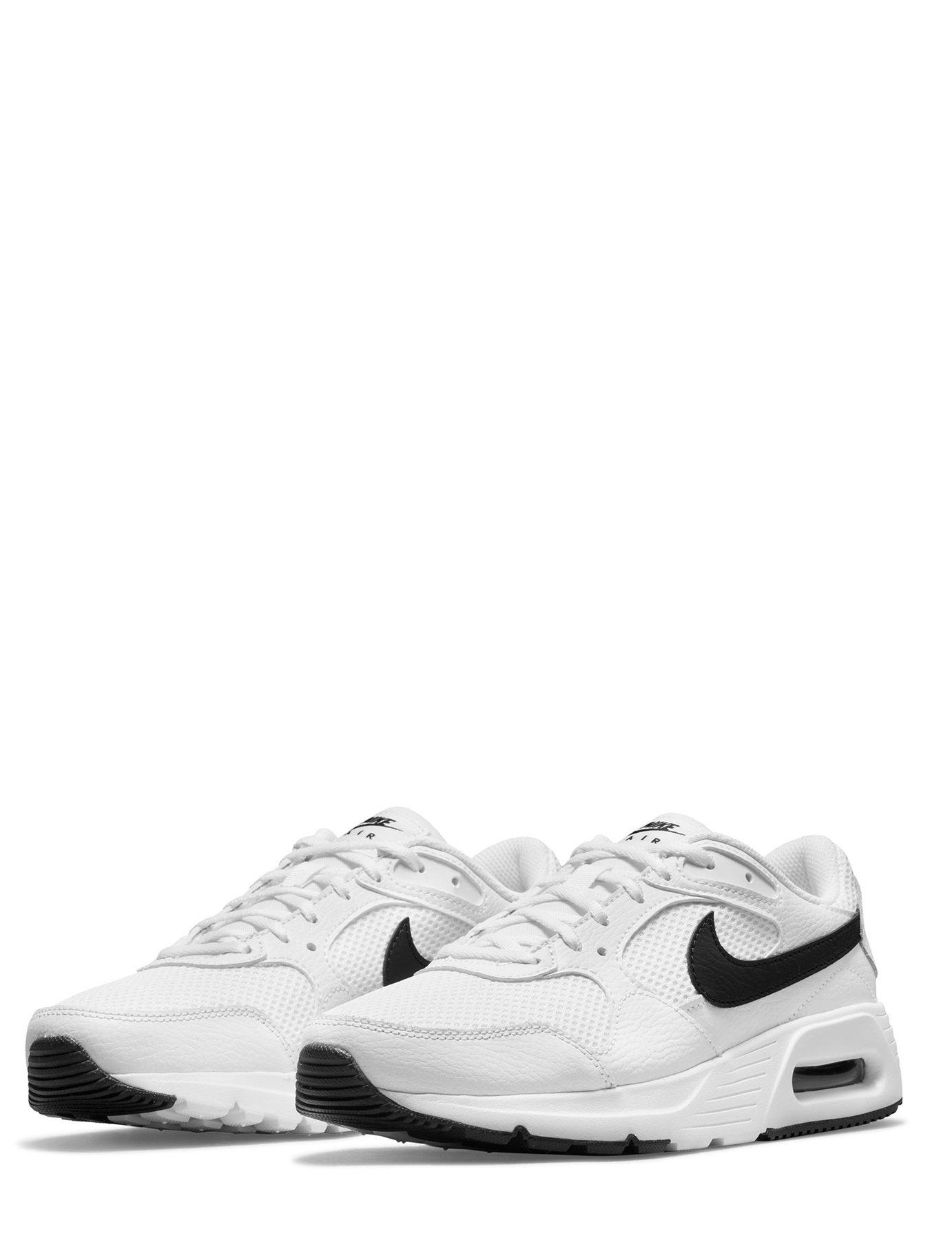 white 'air max trainers with black tick