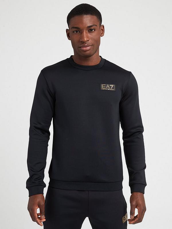 EA7 Emporio Armani Gold Label Sweatshirt - Black | Very.co.uk