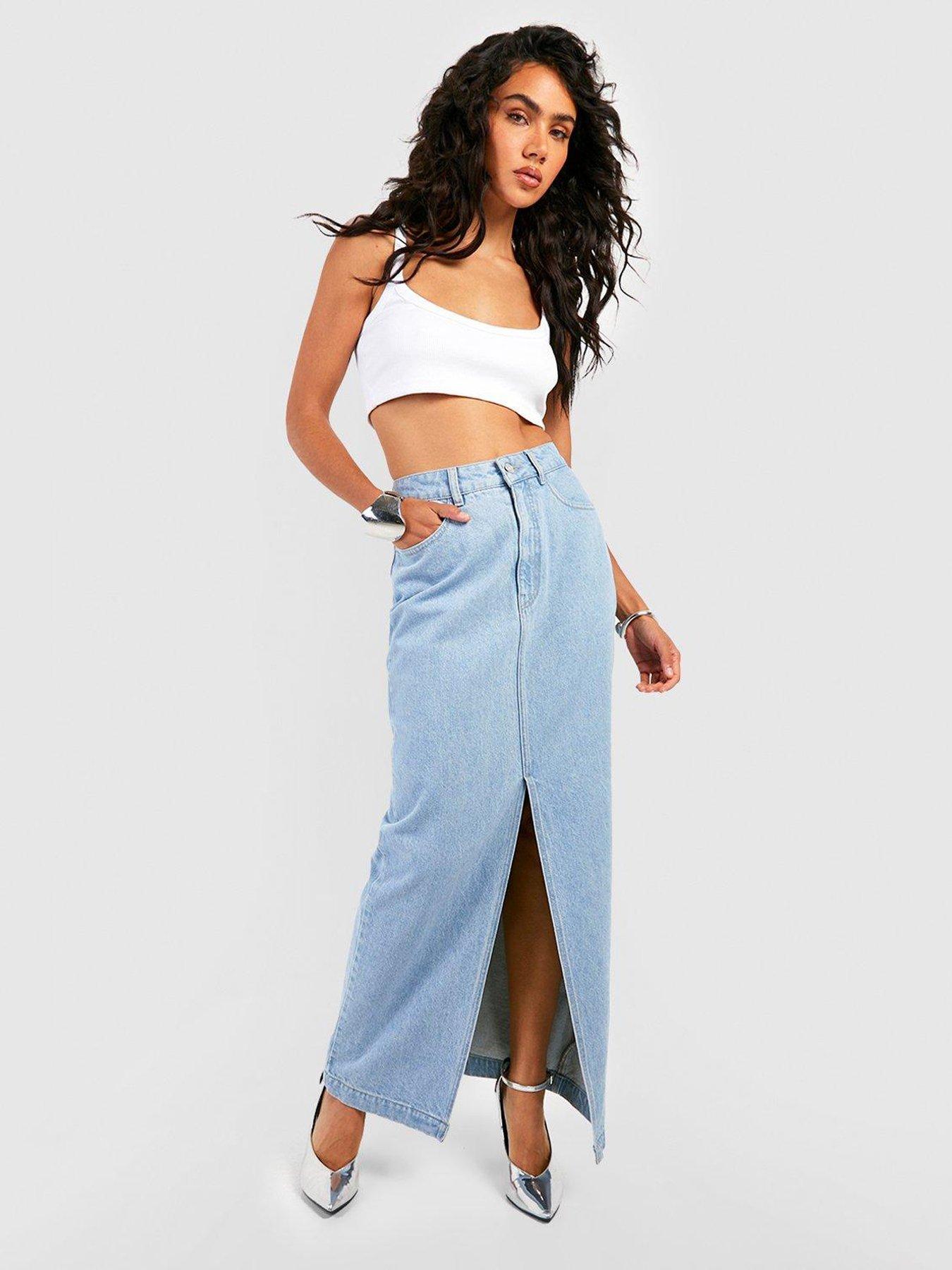 Light blue maxi skirt sale