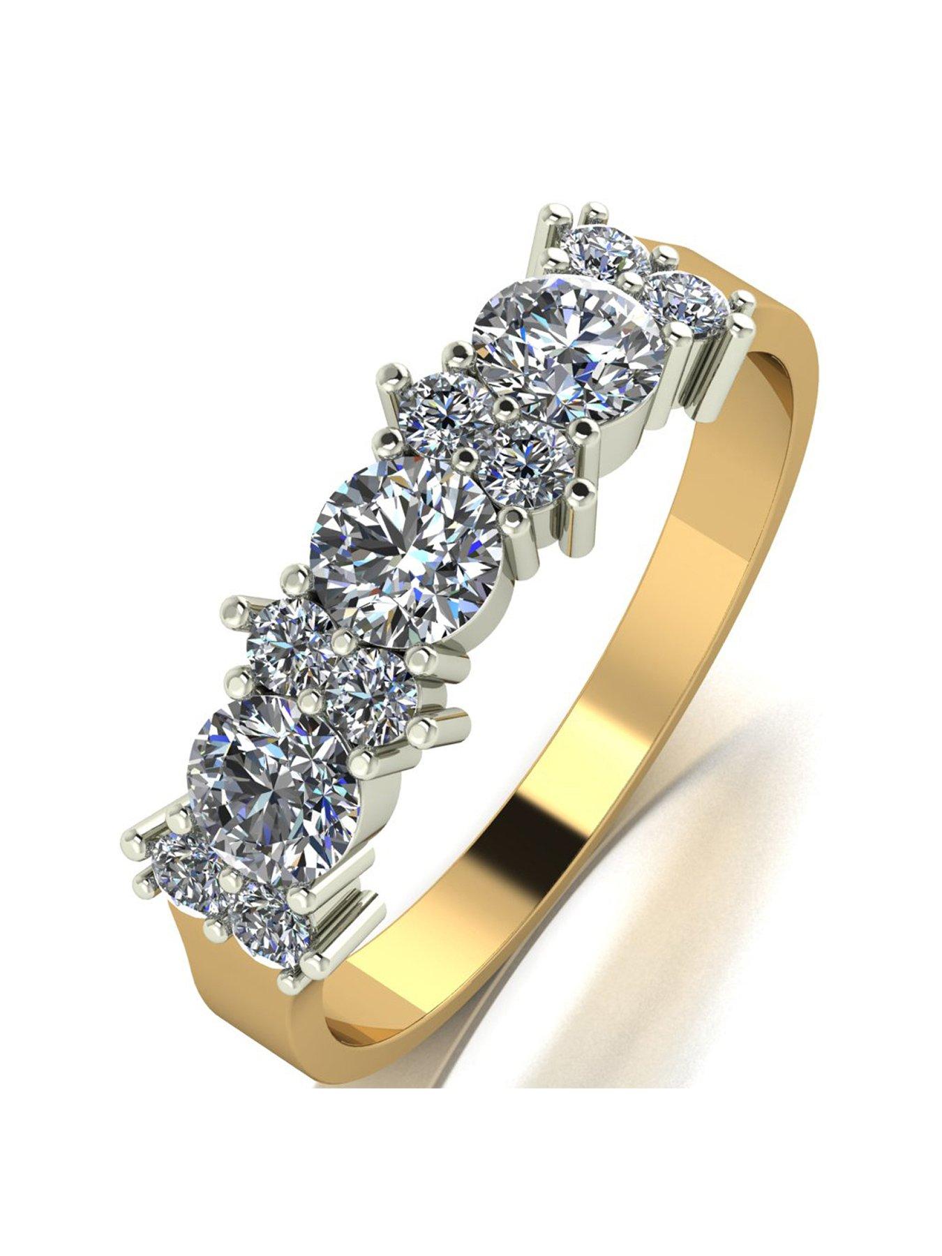 Product photograph of Moissanite 9ct Gold 1 00ct Total Eternity Ring from very.co.uk