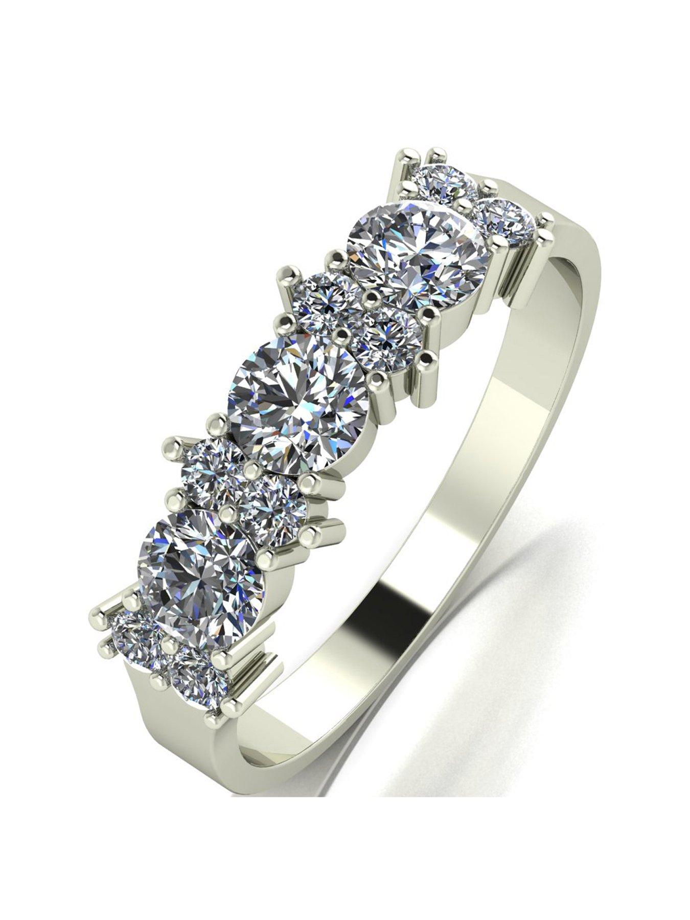 Product photograph of Moissanite 9ct White Gold 1 00ct Total Eternity Ring from very.co.uk