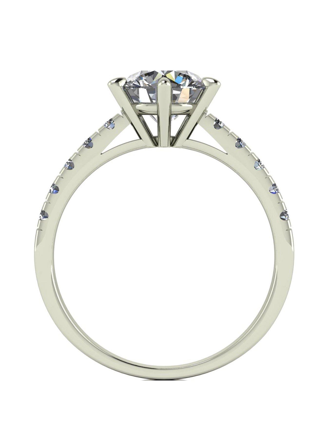 Image 2 of 5 of Moissanite Lady Lynsey 9ct White Gold 2ct Total Solitaire Ring