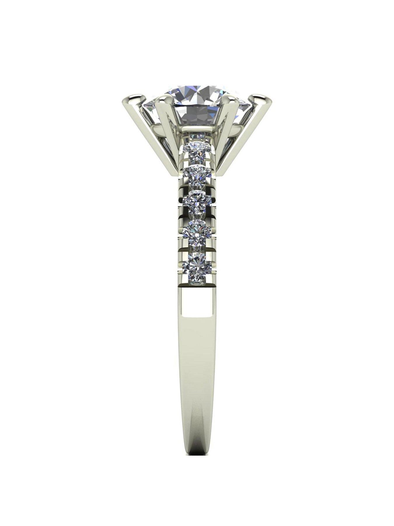 Image 3 of 5 of Moissanite Lady Lynsey 9ct White Gold 2ct Total Solitaire Ring