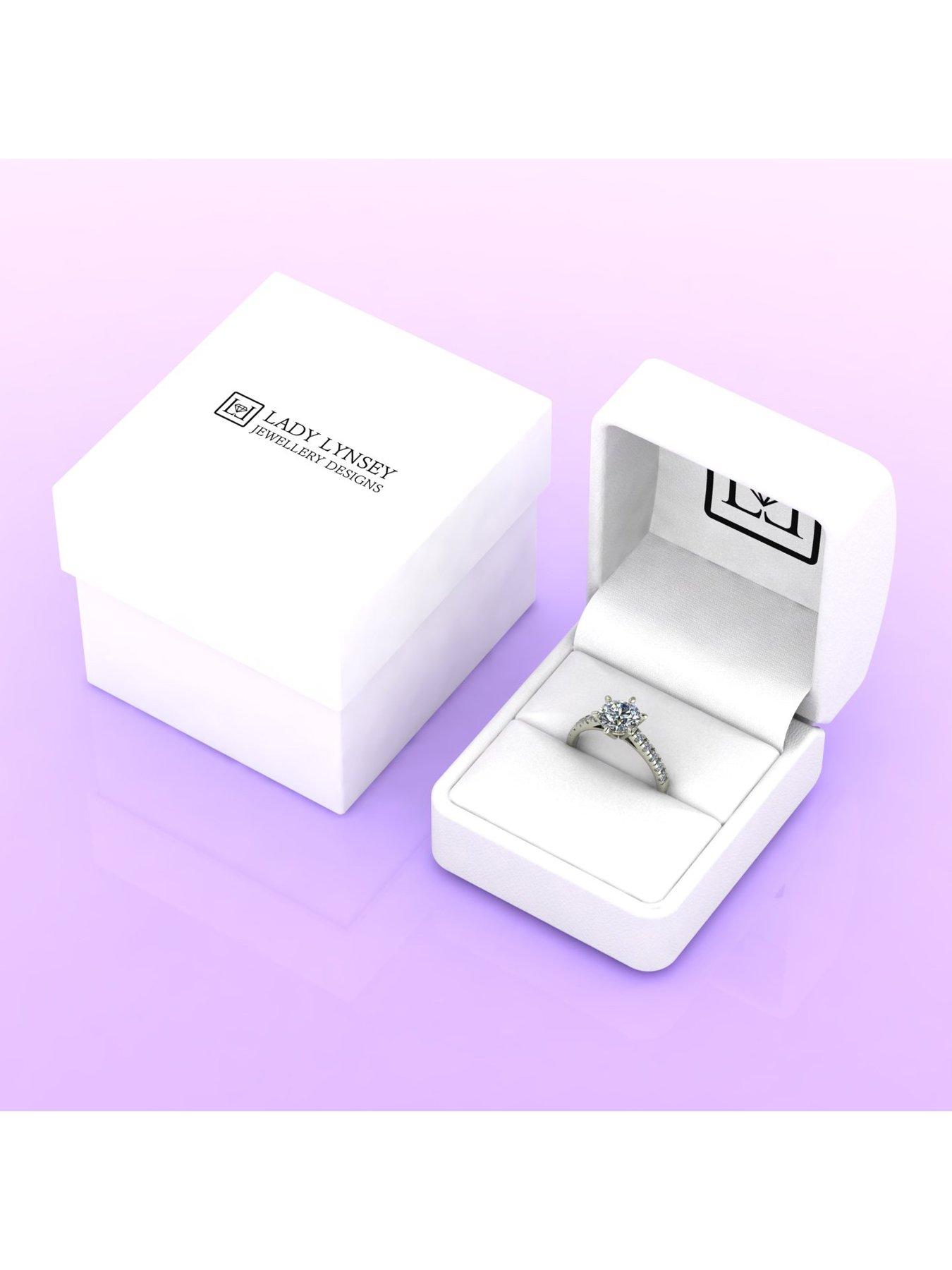 Image 5 of 5 of Moissanite Lady Lynsey 9ct White Gold 2ct Total Solitaire Ring