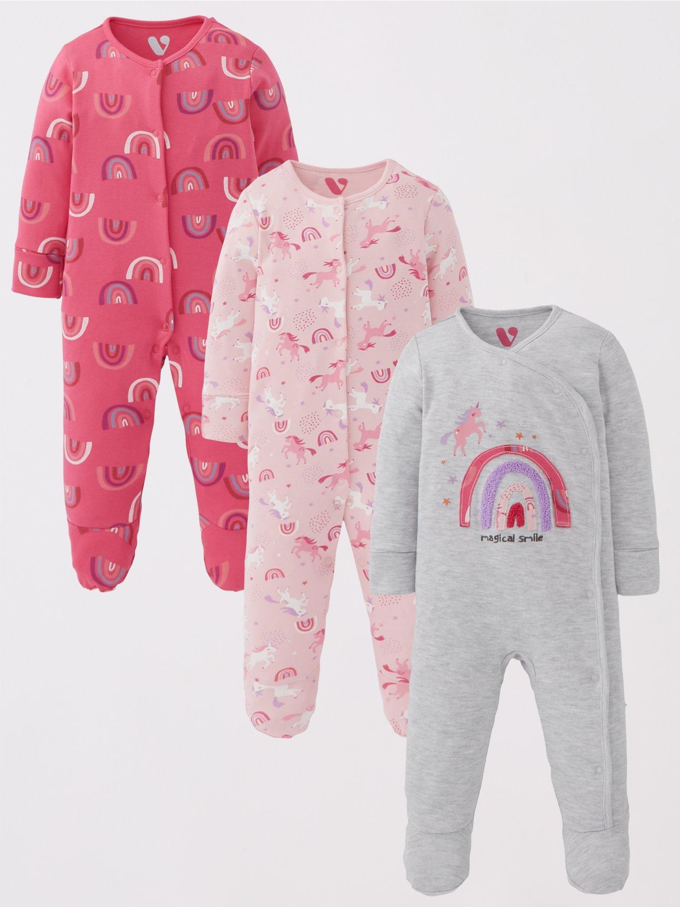 Mini V by Very Boys 3 Pack Dinosaur Sleepsuit - Multi