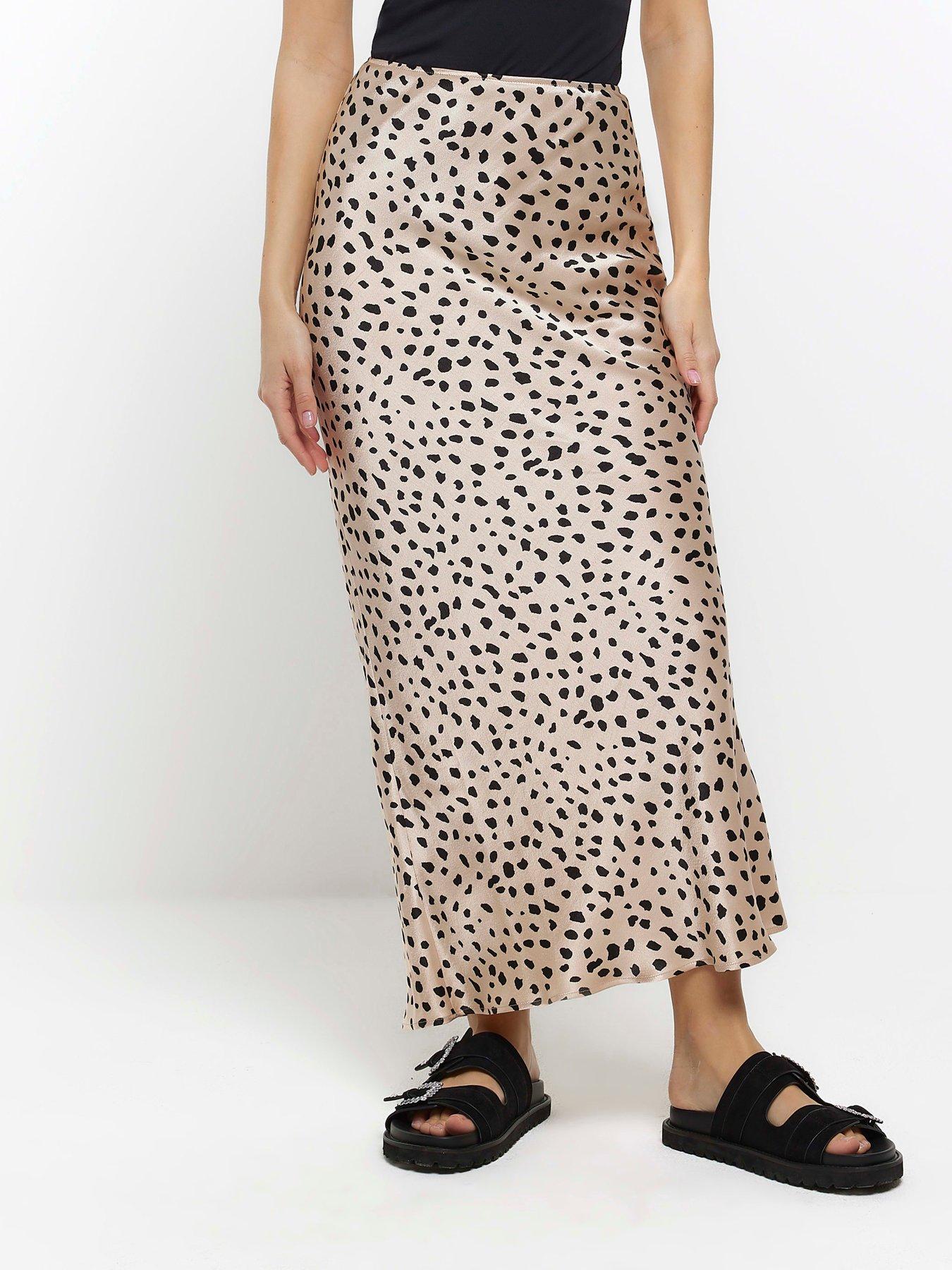 River Island Animal Print Maxi Skirt Beige very