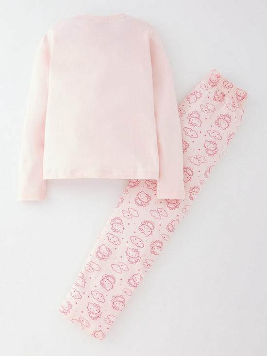 back image of hello-kitty-unicorn-long-sleeve-pyjamas-pink