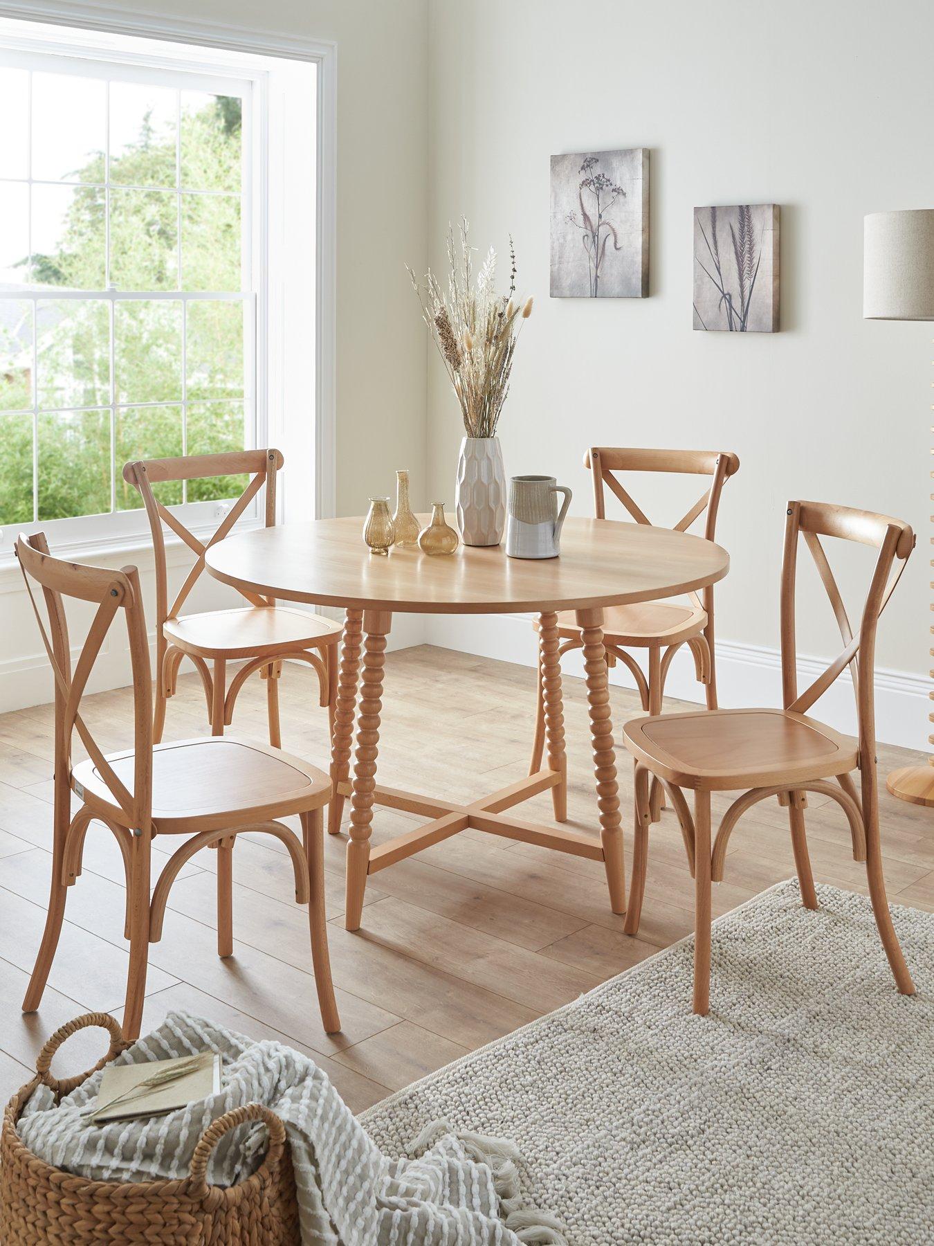Very Home Bobbin 120 cm Round Dining Table + 4 Chairs very.co.uk