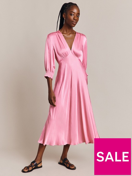 front image of ghost-elle-dress-pink