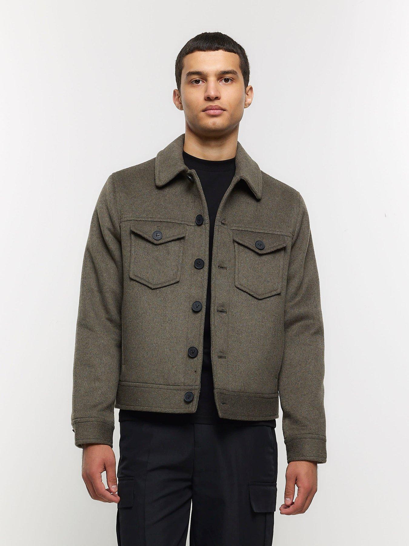 River Island Ri Studio Premium Wool Jacket Dark Grey Very