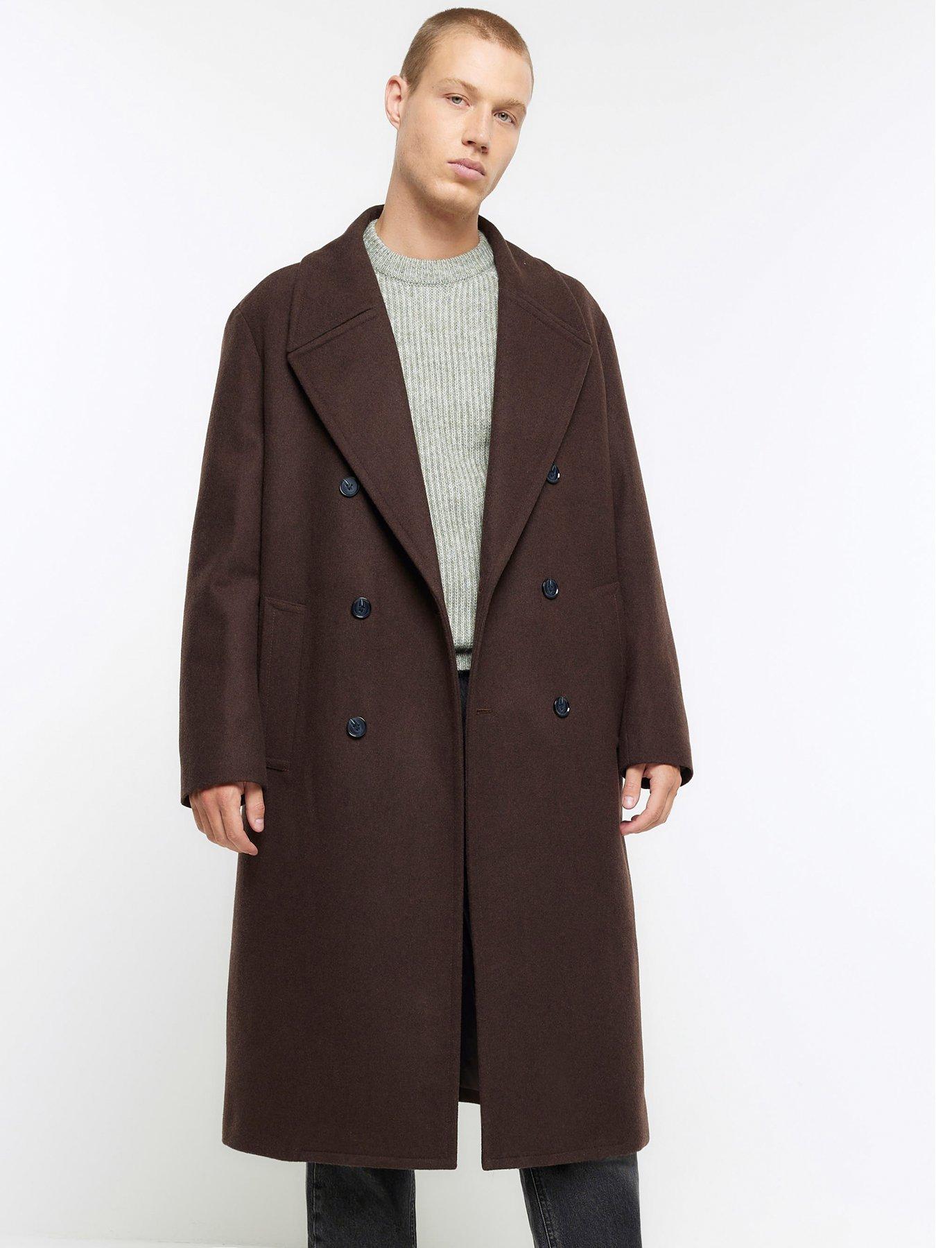 River island best sale overcoat mens