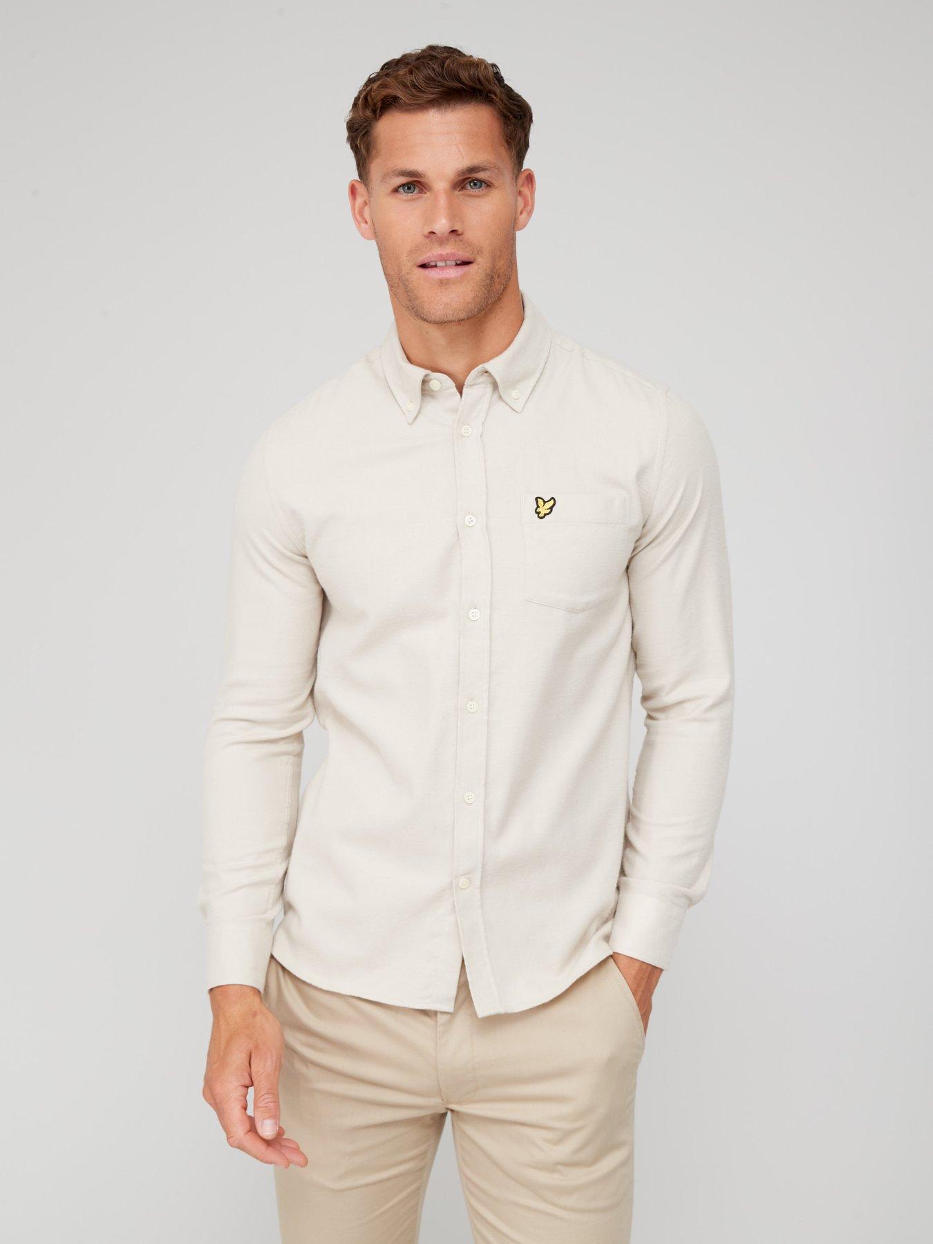 undefined Lyle  &  Scott Plain Flannel Shirt - Cream