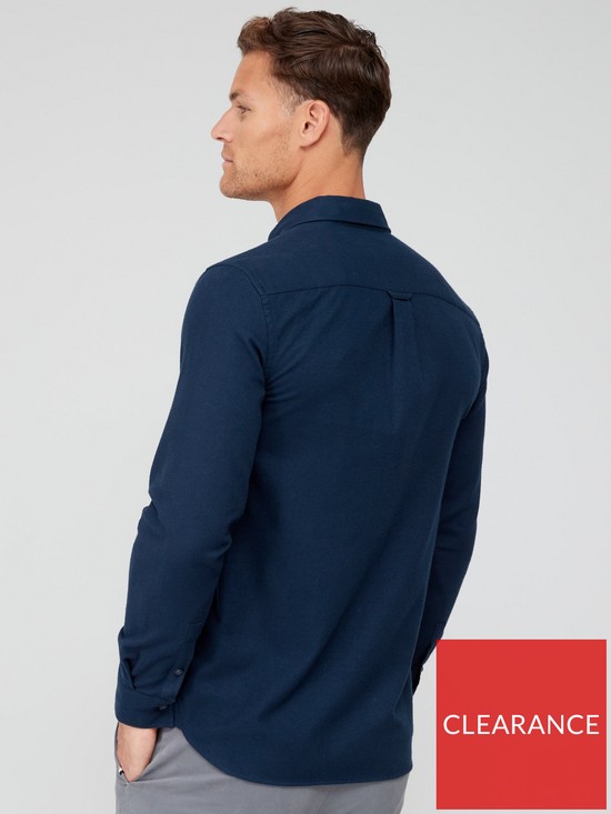 stillFront image of lyle-scott-lyle-amp-scott-plain-flannel-shirt-navy