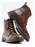  image of river-island-laced-combat-boot-dark-brown