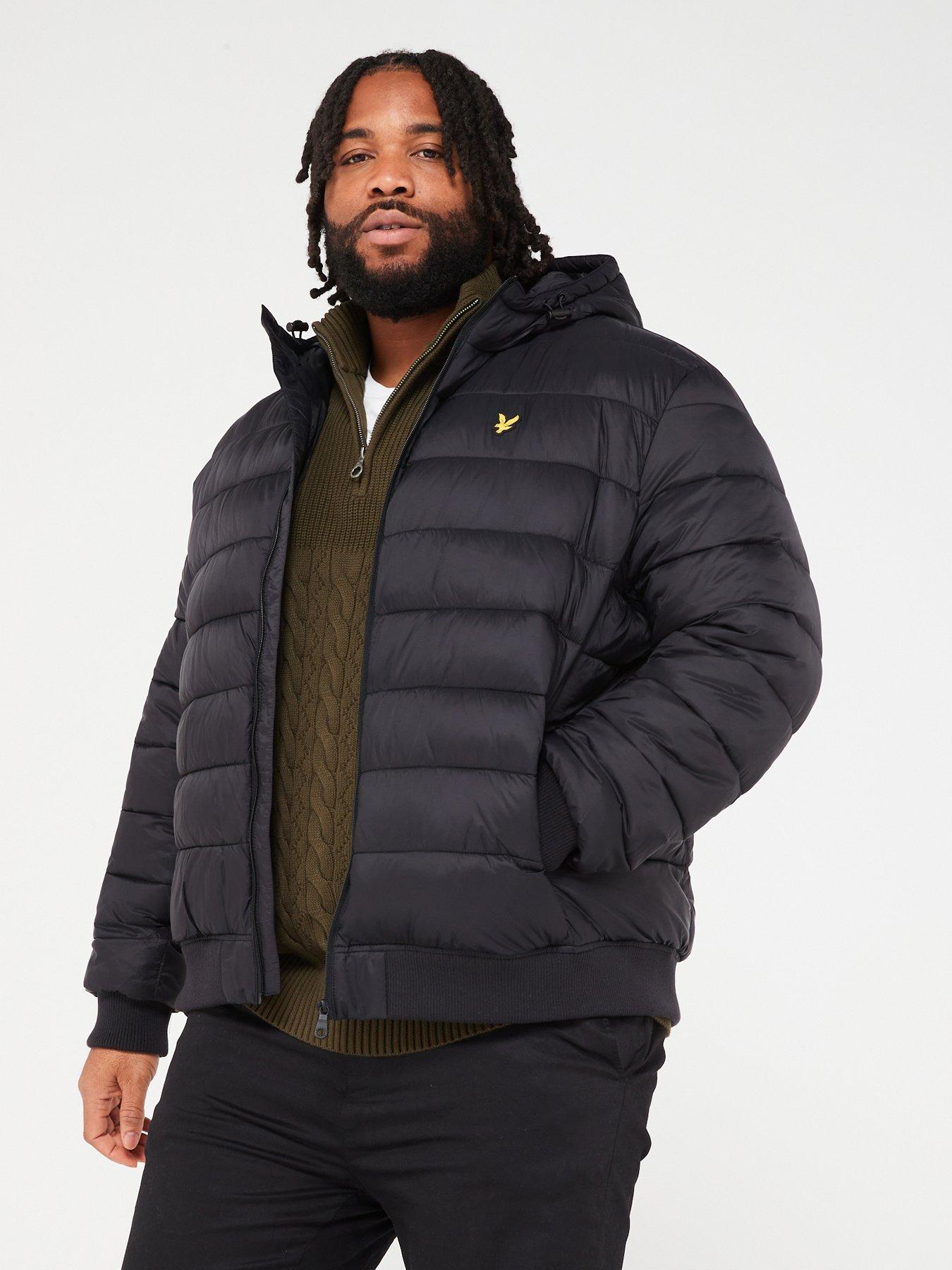 lyle & scott lyle & scott big & tall baffle jacket - black