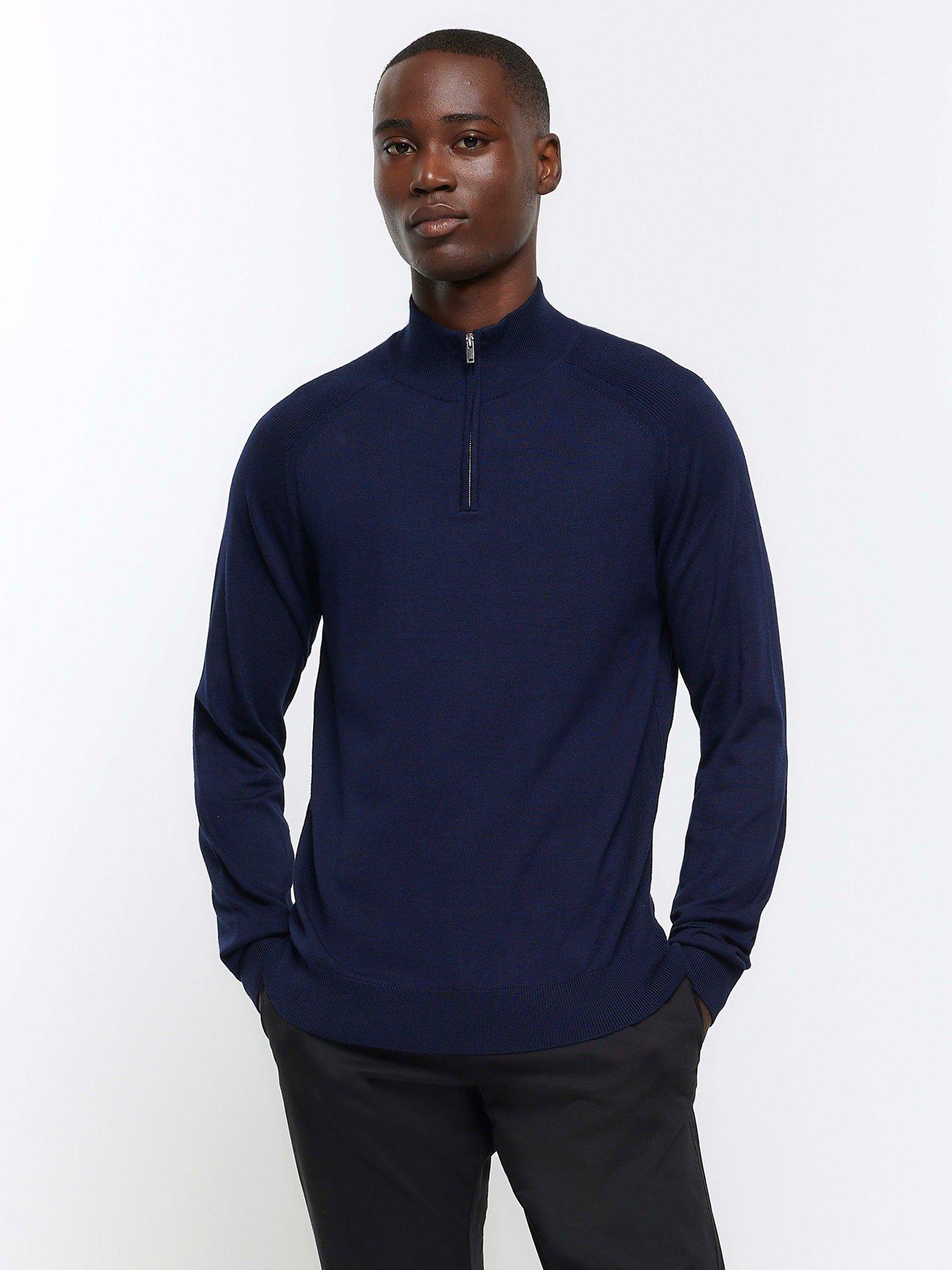 Half zip jumper on sale navy