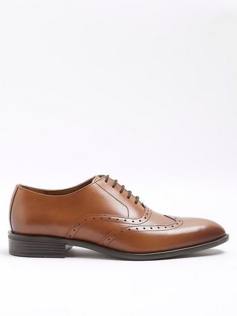 river-island-lace-up-brogue-derby-brown