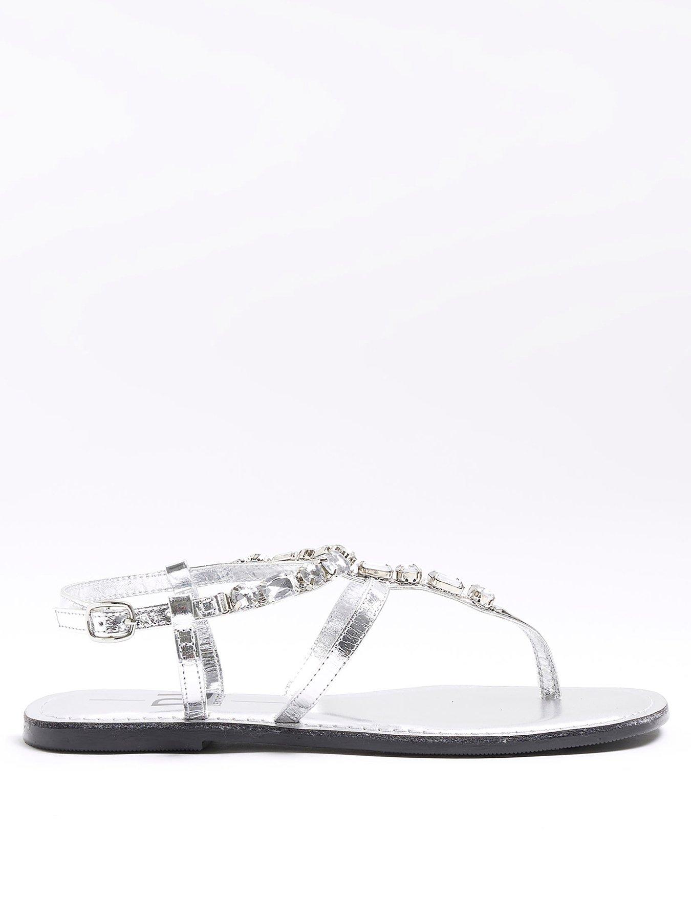 Wide fit hot sale embellished sandals