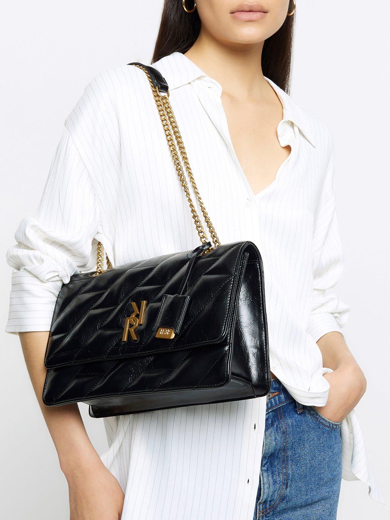 River island store shoulder bag black