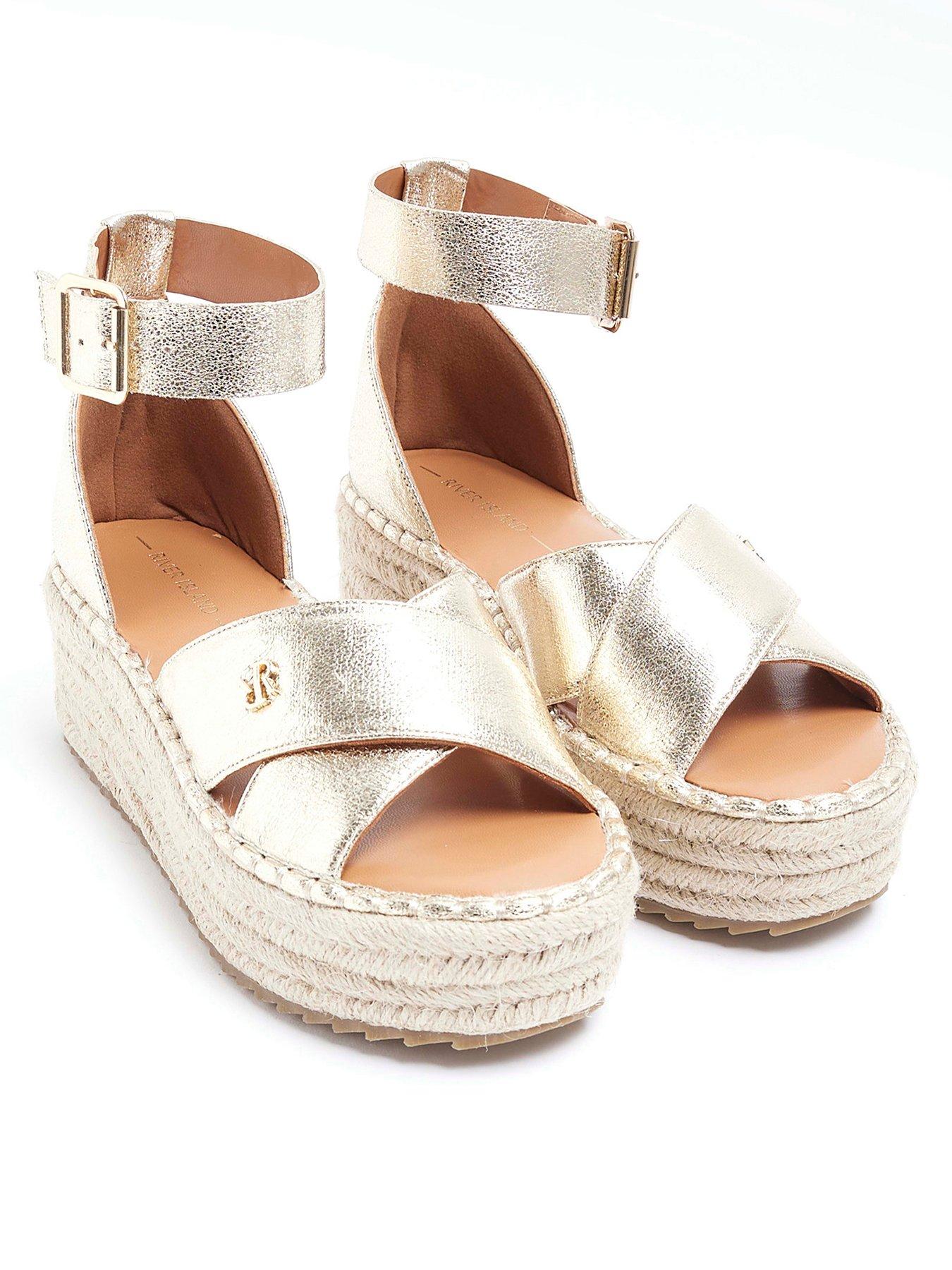 Gold on sale espadrille flatforms