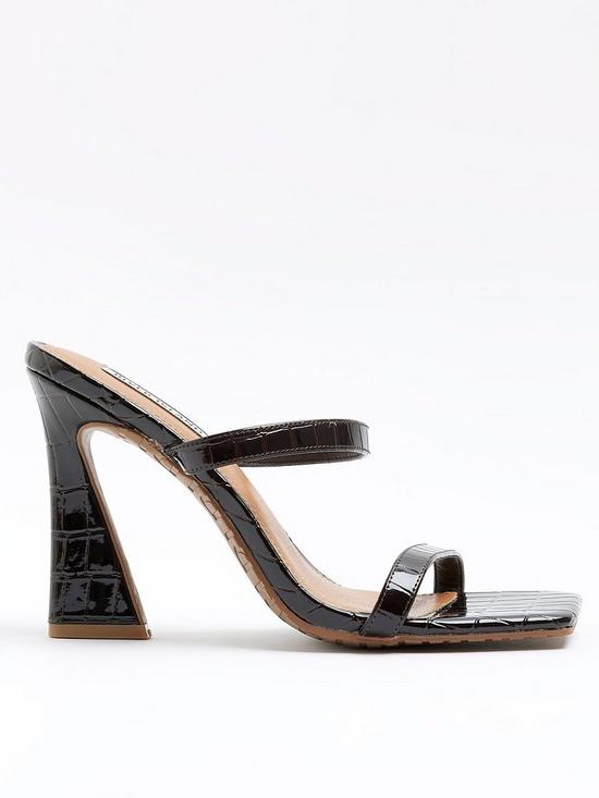River Island Double Strap Mules - Brown | very.co.uk