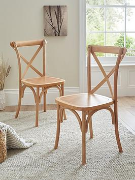 Product photograph of Very Home Pair Of Bobbin Bistro Dining Chairs from very.co.uk