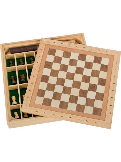 goki-wooden-3-game-compendium-chess-draughts-nine-mens-morris-34-x-34-x-5-cm