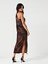  image of v-by-very-one-shoulder-ruched-satin-ombre-midi-dress-brown