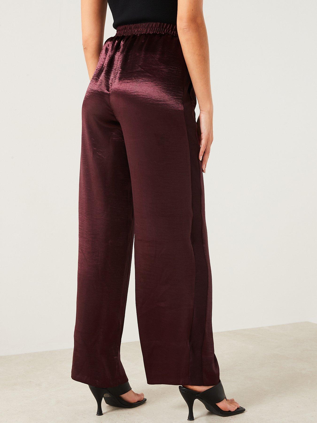 V by Very Satin Trouser - Purple | Very.co.uk