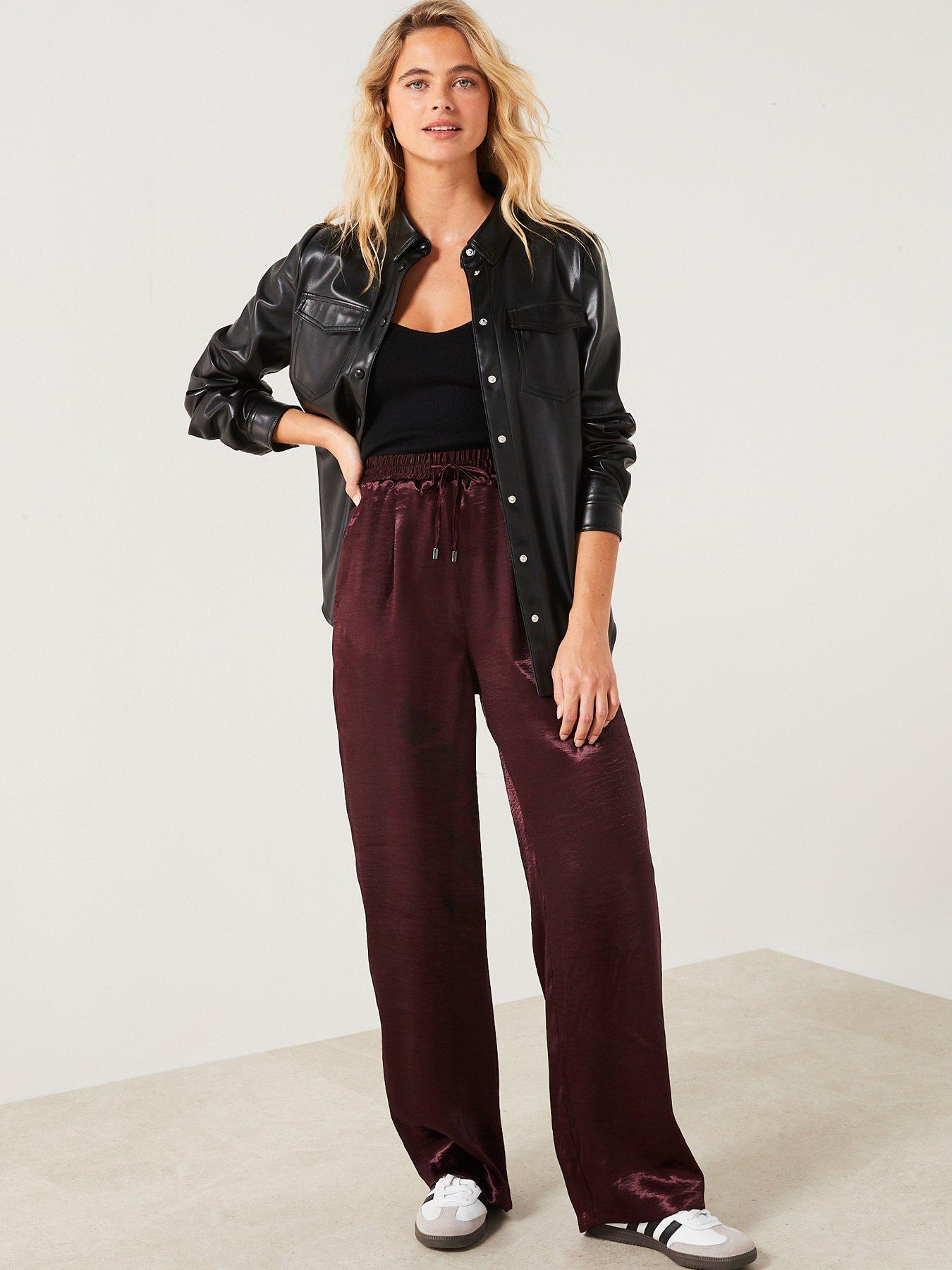 V by Very Satin Trouser - Purple | Very.co.uk