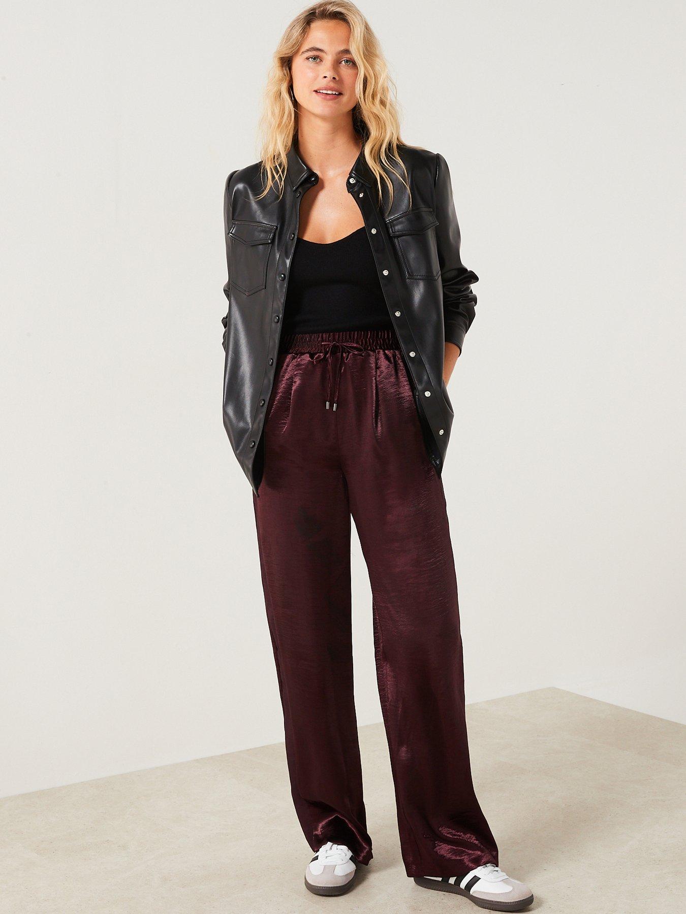 V by Very Satin Trouser - Purple | Very.co.uk