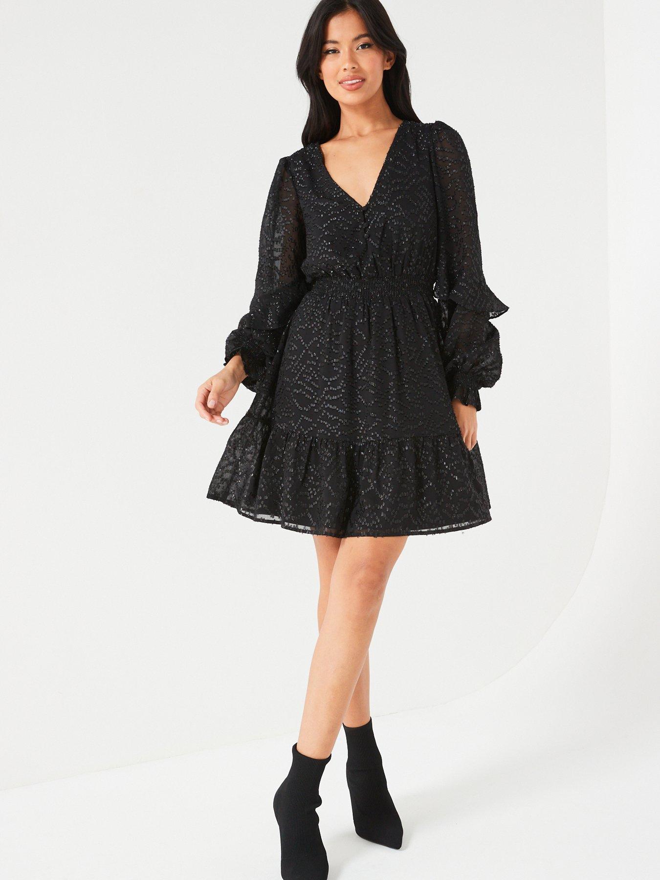 Long sleeve lace outlet skater dress