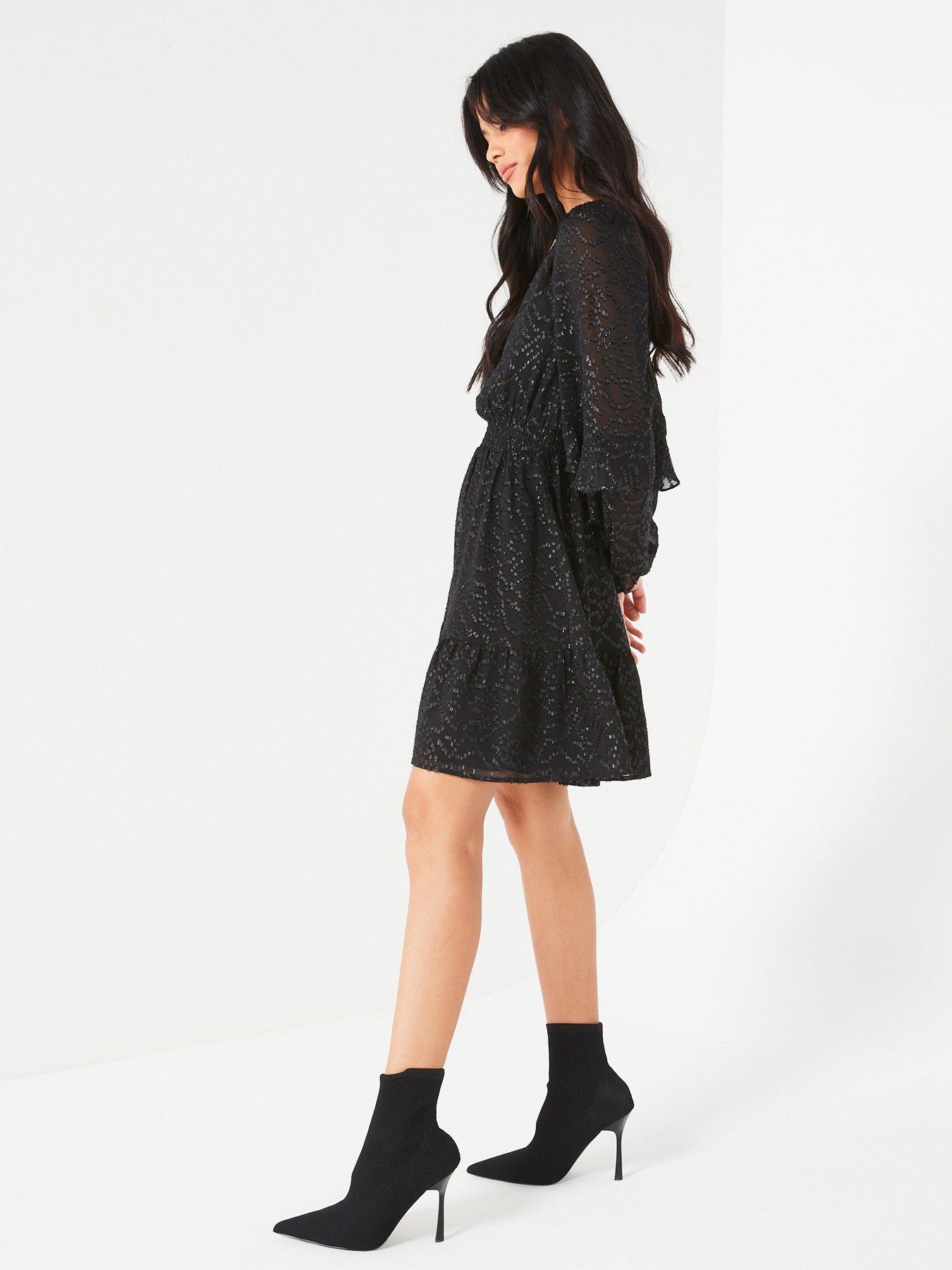 V by very black lace outlet dress