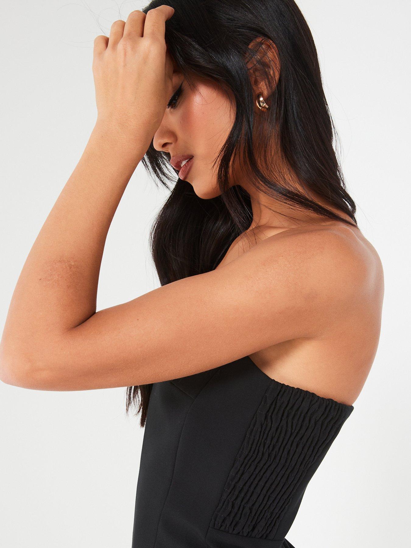 Image 4 of 6 of V by Very Bandeau Midi Dress - Black