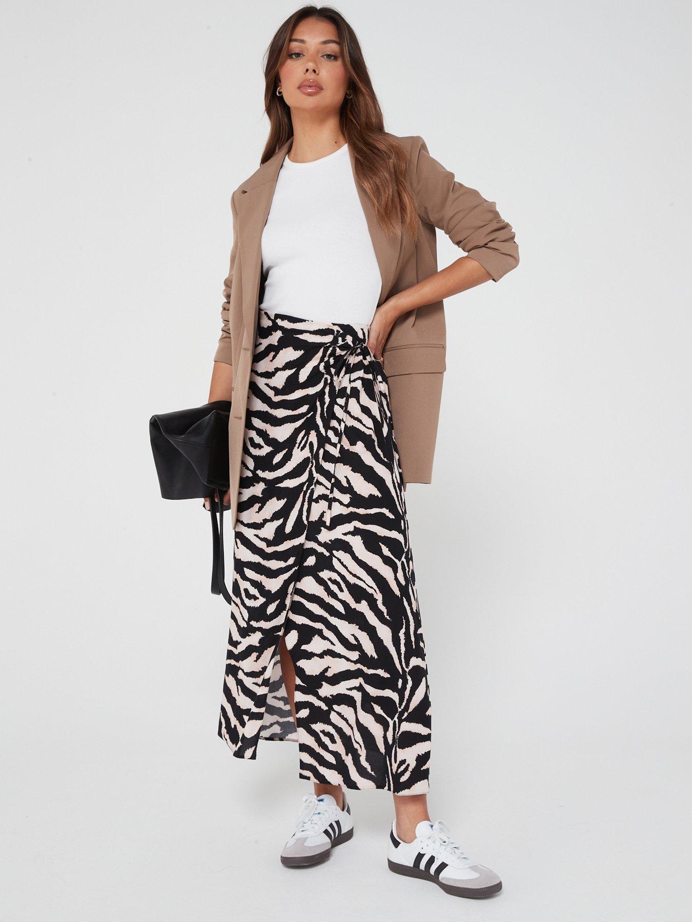 Zebra print shop skirt uk