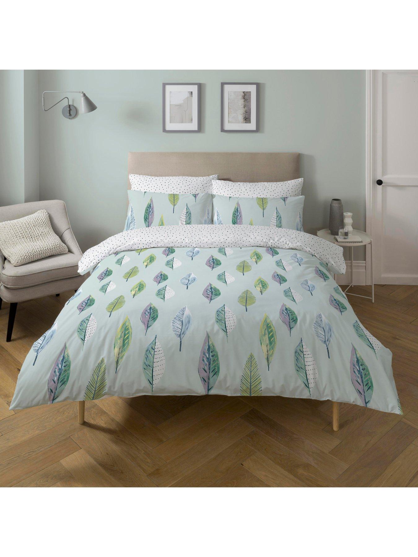 Product photograph of Copenhagen Home Flynn Duck Egg Duvet Cover Set from very.co.uk