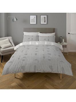 Product photograph of Copenhagen Home Fray Silver Duvet Cover Set from very.co.uk
