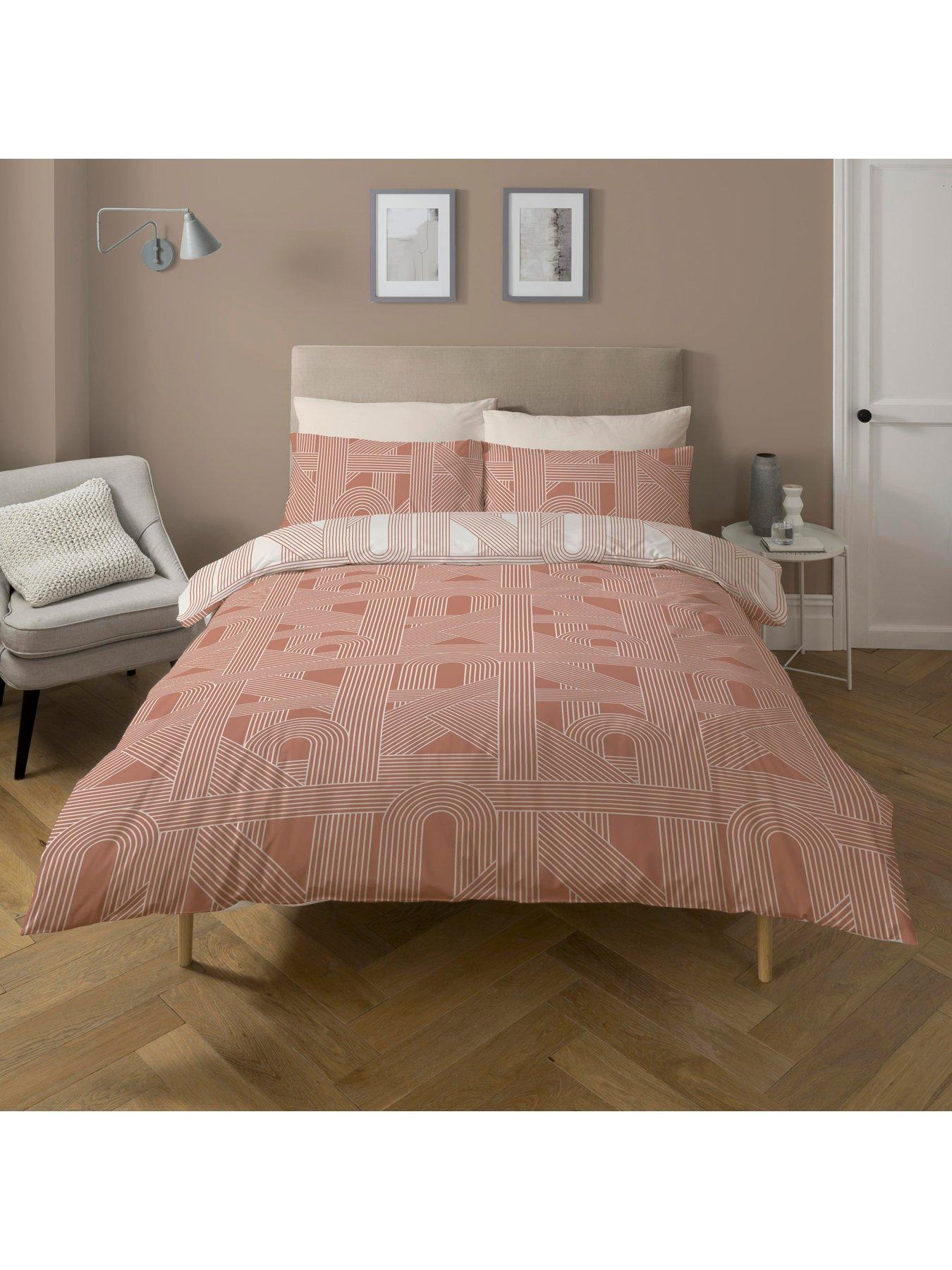 Copenhagen Home Fray Terracotta Duvet Cover Set very.co.uk