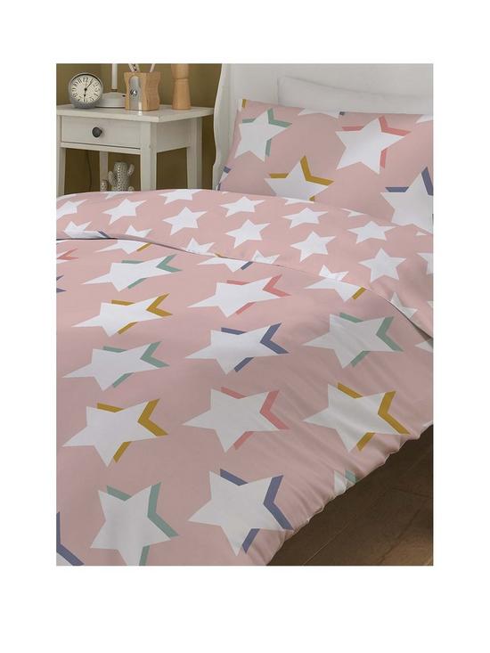 stillFront image of copenhagen-home-kids-star-spangled-pink-duvet-cover-set