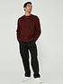  image of levis-battery-crew-neck-cable-knit-jumper-dark-red