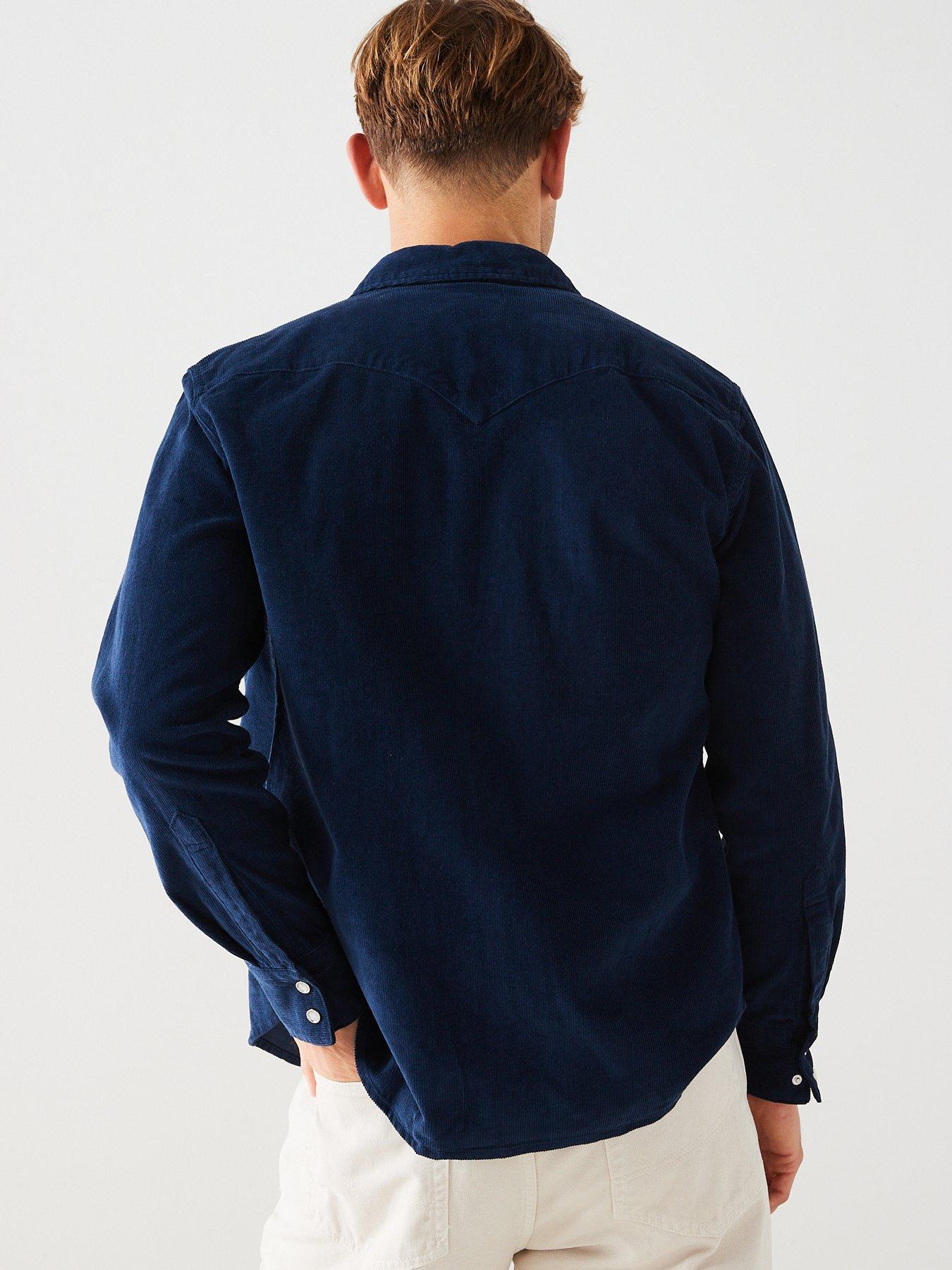 Levi's barstow western hot sale corduroy shirt navy