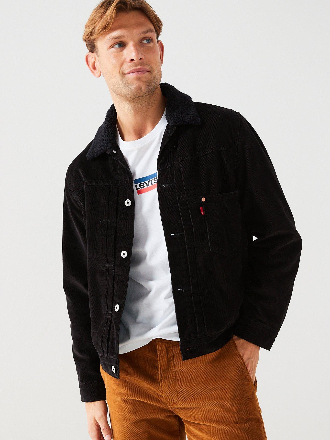 Levi's Lined Type I Sherpa Trucker Corduroy Jacket - Black | very