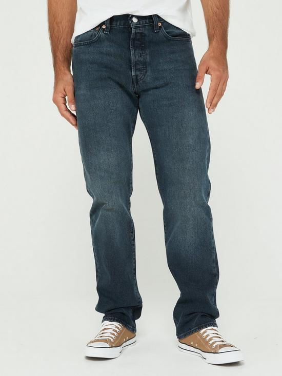 front image of levis-501reg-original-straight-fit-jeans-blue-black-stretch-blue