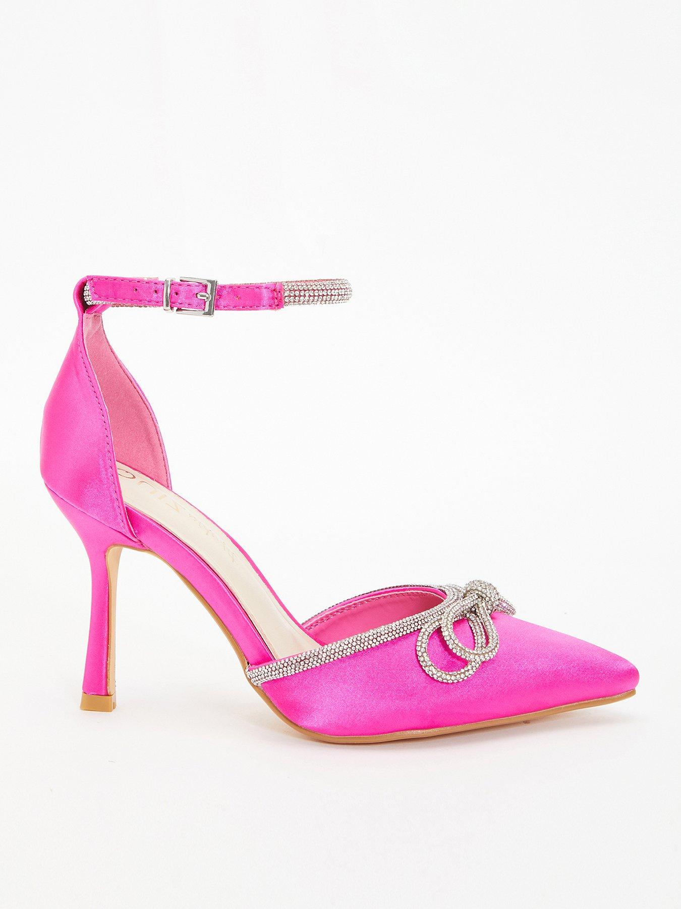 Pink bow store heels