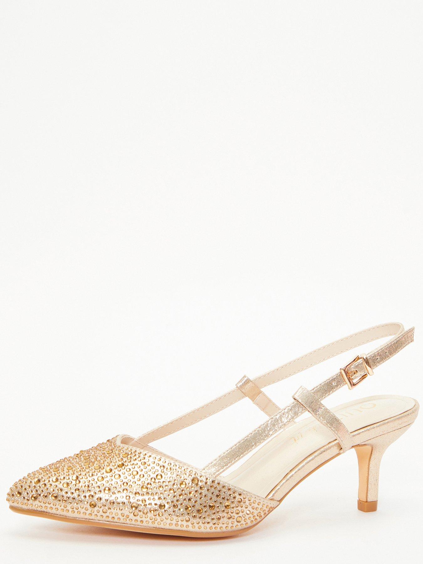 Gold mid heel shoes hot sale uk