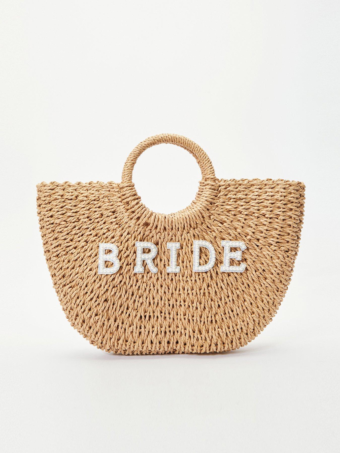 Bride straw beach online bag