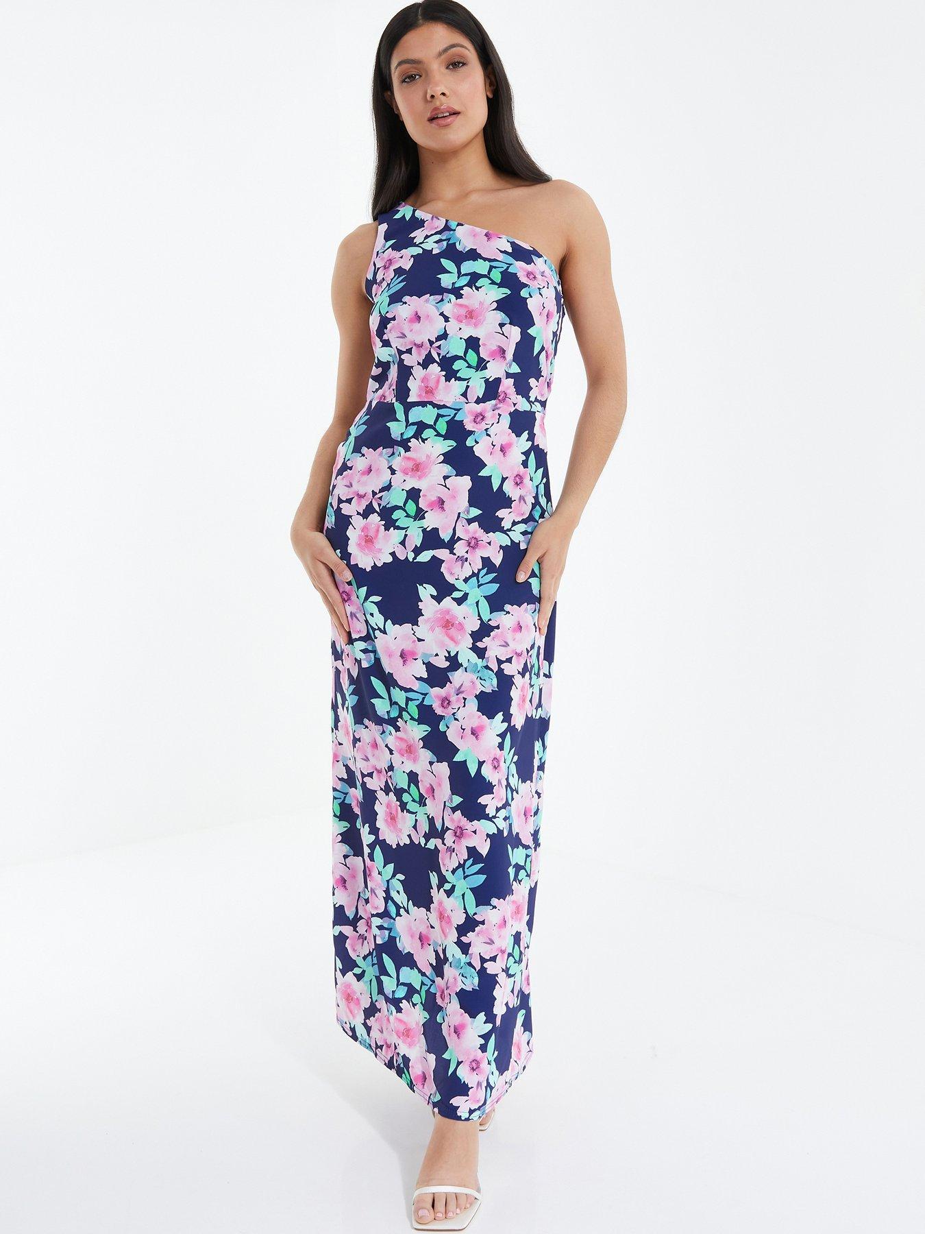 One shoulder clearance floral maxi dress