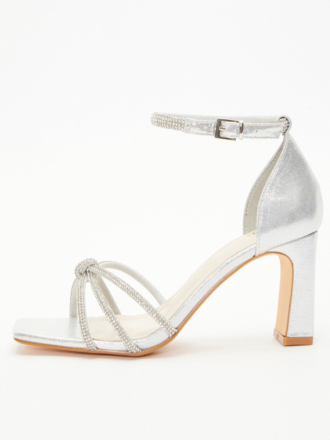 Silver sandals wide fit on sale uk